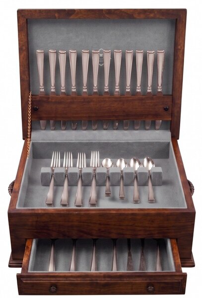Handcrafted Solid Wood Flatware Chest – Holds 12 Place Settings