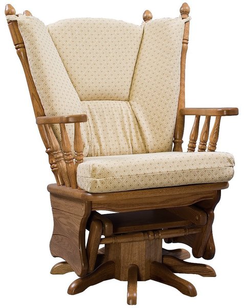 Amish Virginia Upholstered Swivel Glider Chair with Optional Ottoman