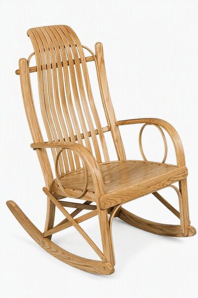 Citra Round Arm Rustic Slat Rocking Chair