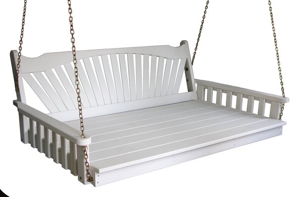 Pine Wood Fanback Swing Bed