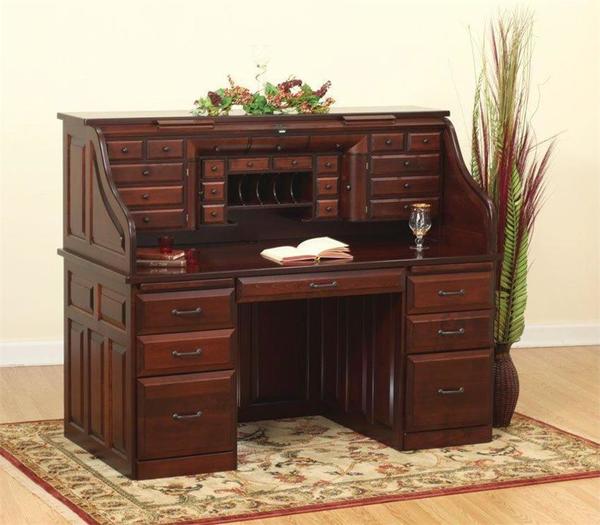 Deluxe Amish Roll Top Desk from DutchCrafters Amish Furniture
