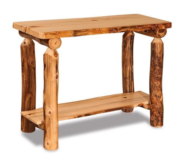 Lake Cabin Log Sofa Table From Dutchcrafters Amish Furniture Ask Us A Question Amish Log Furniture Sofa Table