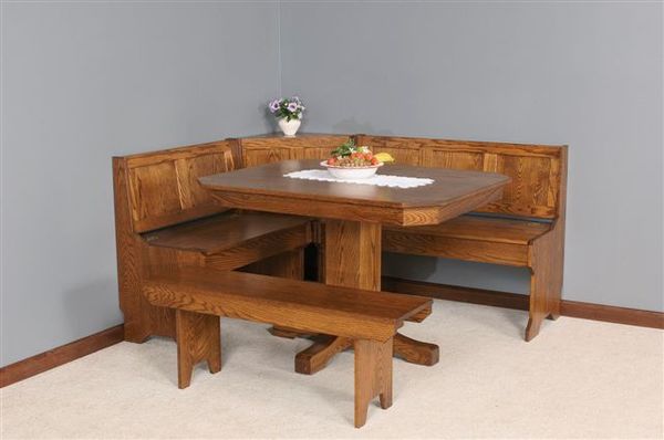 oak corner kitchen table