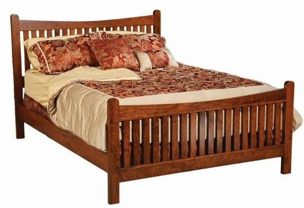 Amish Portland Solid Wood Slat Bed