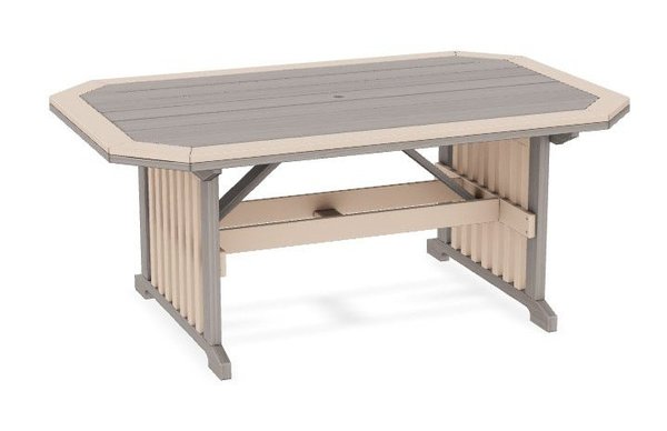 Zen Poly Mission Dining Table with Border