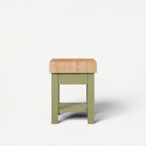 Small Square End Grain Standing Butcher Block Kitchen Island