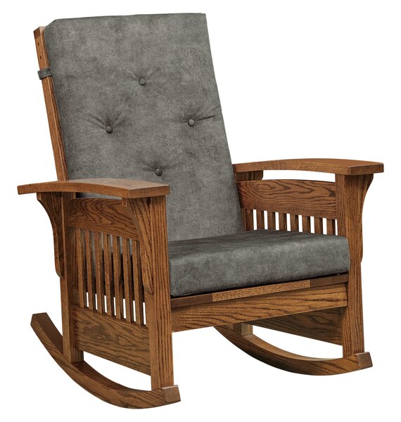 Winthrop Mission Upholstered Rocking Chair with Bow Arm