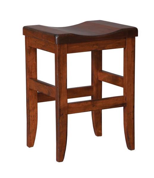Amish Glade Springs Mission Backless Counter and Bar Stool shown in Brown Maple with Michaels Cherry Stain