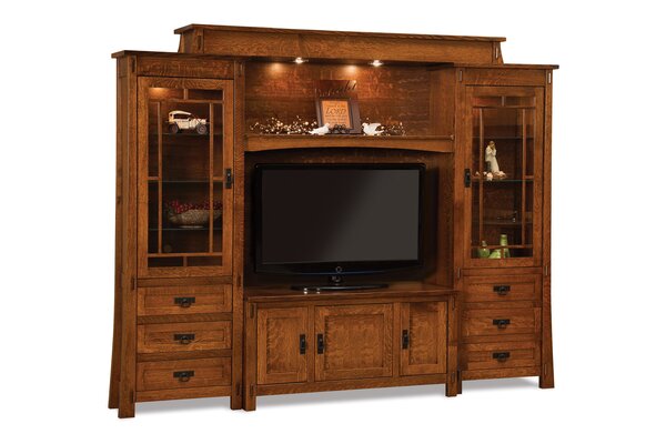 Enchant Hardwood Mission 5-Piece Entertainment Center Wall Unit