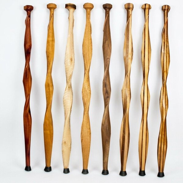 Handcrafted Hardwood Twisted Walking Cane