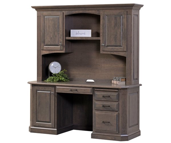 Amish Horizon Credenza Desk with Optional Hutch Top