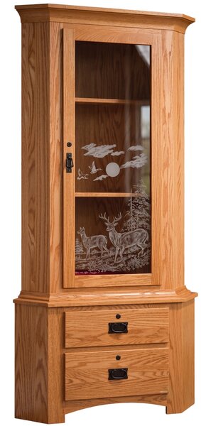 Solid Wood Springfield 9-Gun Corner Cabinet