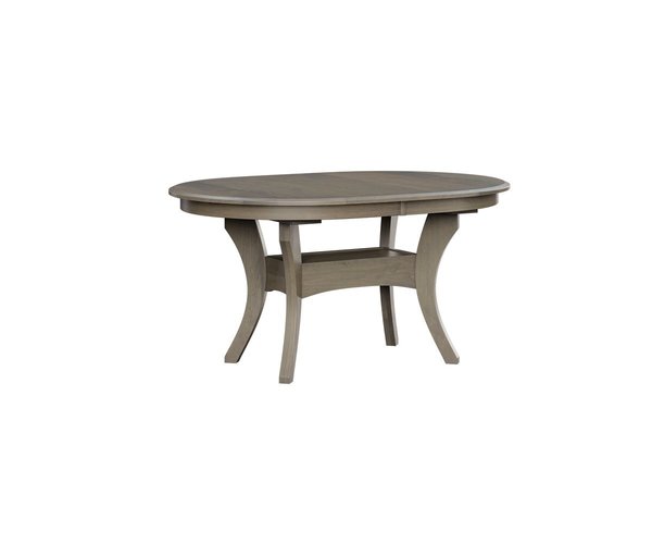 Amish Solid Wood Dorset Oval Pedestal Dining Table with Curved Legs