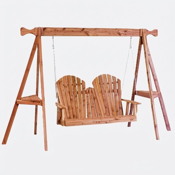 Cedar Adirondack Swing and Stand Set