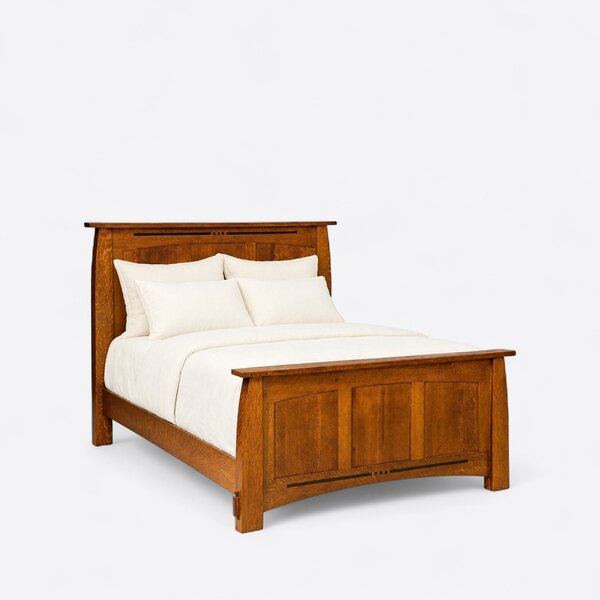 Collette Mission Panel Bed with Ebony Inlays
