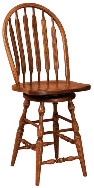 Amish Bent Paddle Windsor Counter and Bar Stool with Swivel