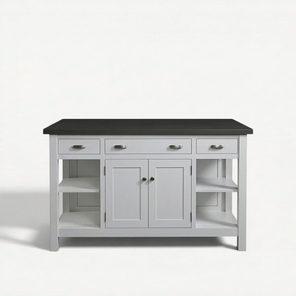 Solid Wood Customizable Mission 62" Kitchen Island