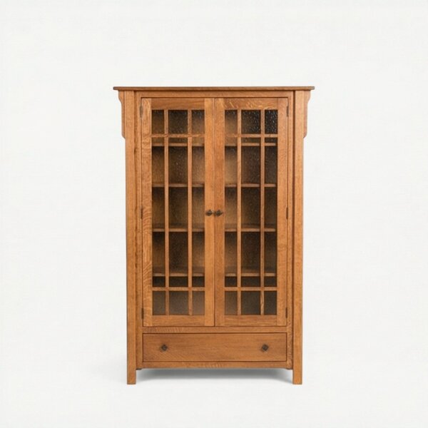 Midland Mission Bookcase Cabinet with Full Glass Doors 44" Width