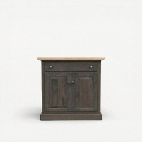 Bay Traditions 33" Solid Wood Kitchen Island with Two Doors and One Drawer