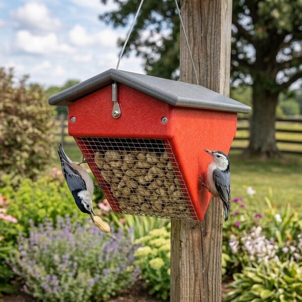 Poly Upside Down Peanut Bird Feeder Hanging Design