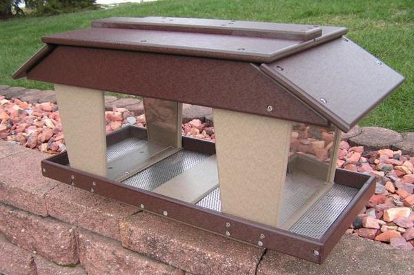 Poly Double Deluxe Tray Bird Feeder From Dutchcrafters Amish Furniture