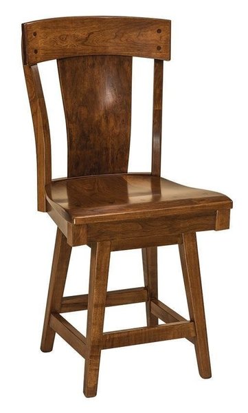 Amish Saltville Solid Wood Swivel Counter and Bar Stool