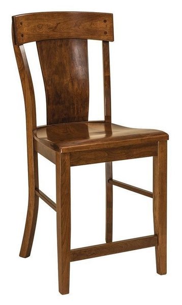 Amish Saltville Solid Wood Single Slat Back Counter and Bar Stool