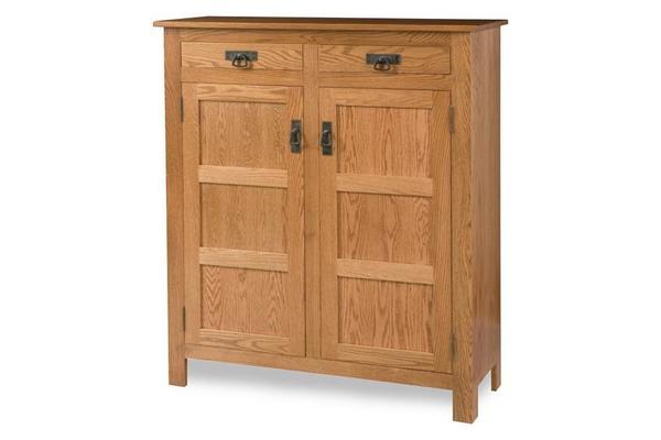 Amish 43" Mission Pie Safe Cabinet - Double Doors and Drawers