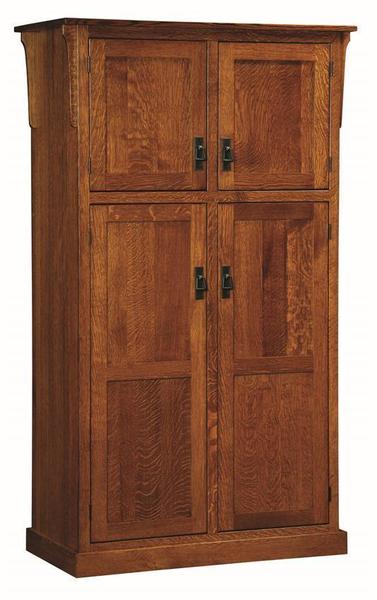 Handcrafted Mission 4-Door Pantry Cabinet