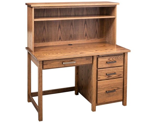 Amish Eshton Single Pedestal Desk with Optional Hutch