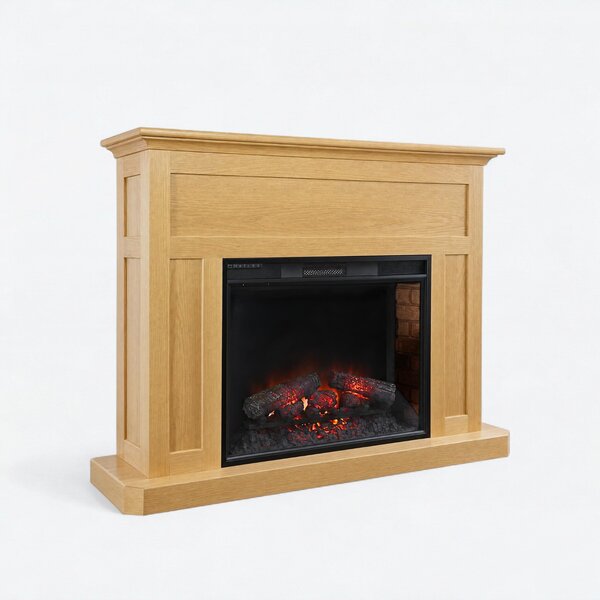 59" Solid Wood Wall Mantel with Electric Fireplace Insert