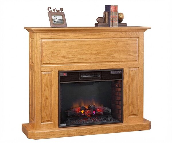 Solid Wood Fireplace Mantel with Electric Fireplace Insert
