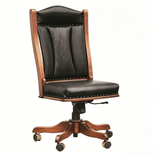 Upholstered Armless Office Chair with Gas Lift and Casters