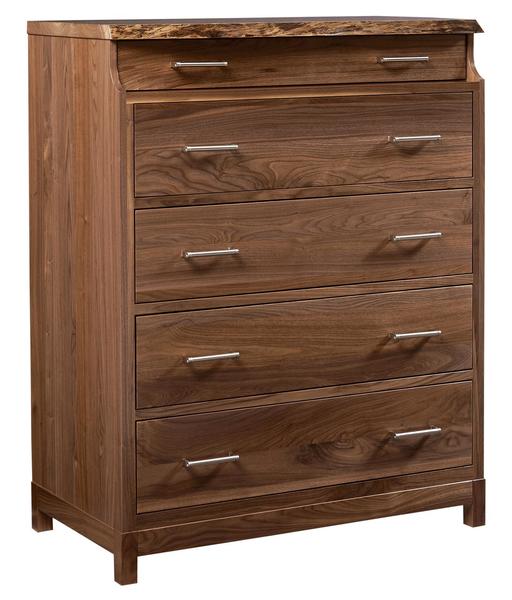 Sydney Live Edge Five Drawer Chest From Dutchcrafters Amish Furniture