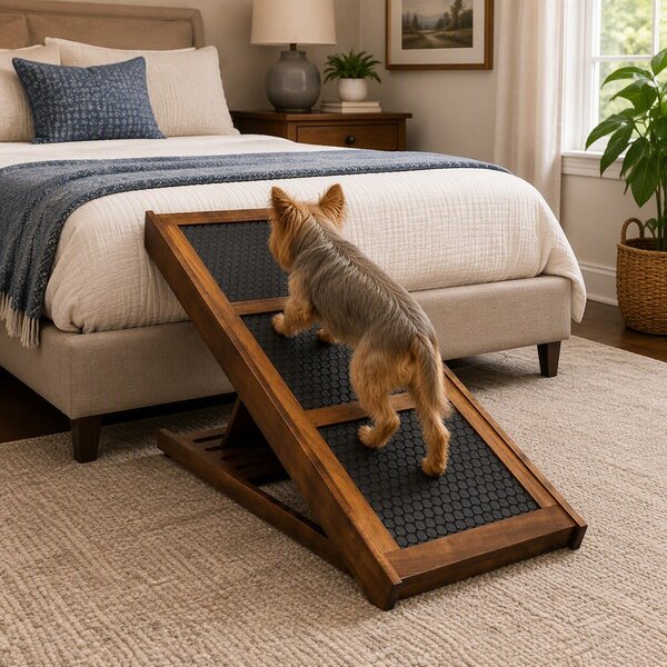 Wood Pet Ramp for Bed