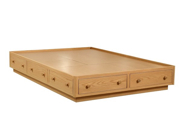 Amish Handcrafted Amos Hardwood Platform Bed with Drawers