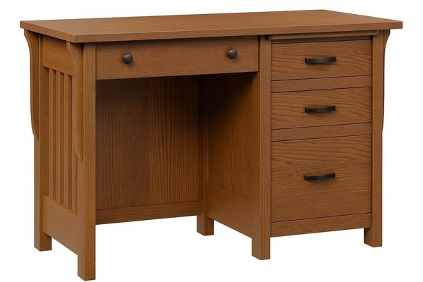 Amish Churchill Mission 45 Writing Desk with Drawers -  Quick Ship shown in Oak with Vintage Antique Stain