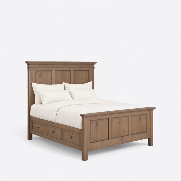 High Headboard Platform Bed with Storage Drawers