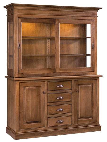Amish Monet Contemporary Sideboard and Hutch with Sliding Doors