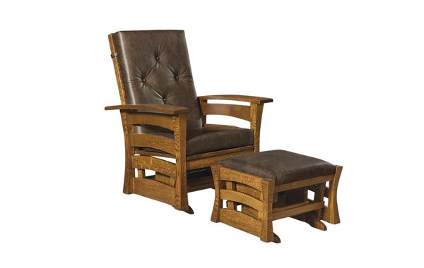 Amish Leavenworth Mission Wood Frame Glider Chair