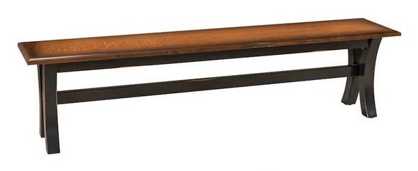 Amish Solid Wood Bahama Dining Trestle Bench