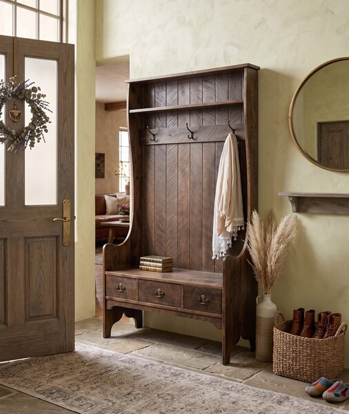 Modern Farmhouse Entryway Hall Tree Bench