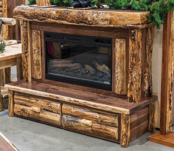 Rustic Log Fireplace With Mantel From Dutchcrafters Amish Furniture - Amish Furniture Fireplace Mantels Rustic Log Fireplace With Mantel From Dutchcrafters Amish Furniture - Amish Furniture Fireplace Mantels