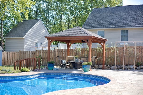 Outdoor Wood Pavilion Kit with Custom Sizes and Finishes