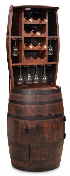 Handcrafted Whiskey Barrel Rustic Wine Storage Rack for 12 Bottles