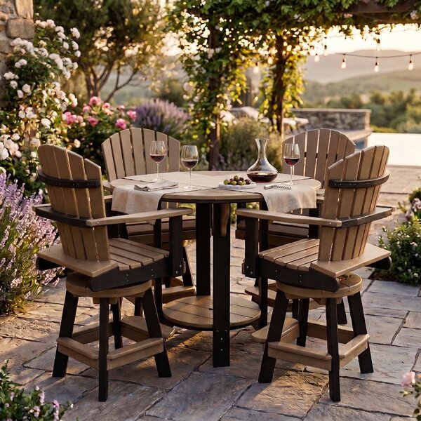 Poly Fan-Back Balcony 5pc Bar Set
