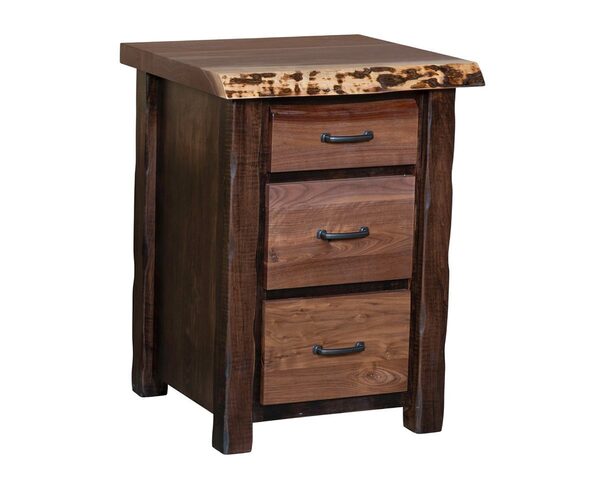 Cross Lake Live Edge 3-Drawer Nightstand