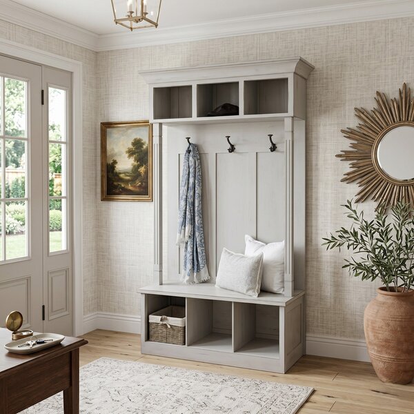 Handcrafted Claremore Hall Seat with Cubbies for Entryway