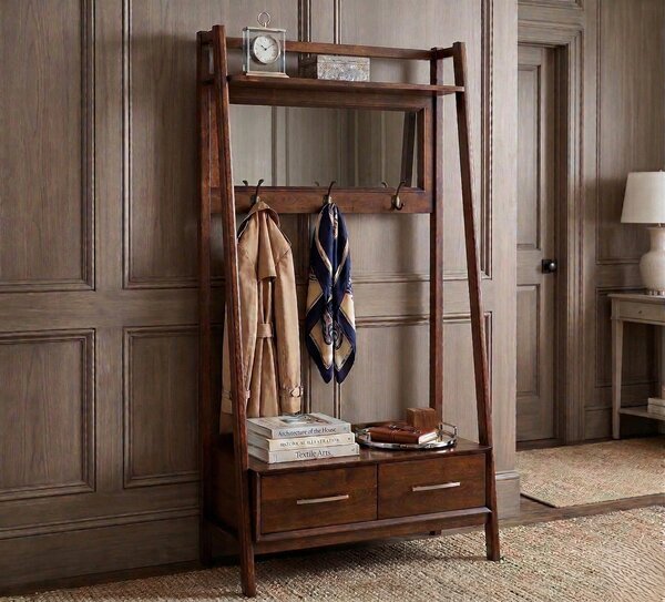 Handcrafted Burbank Entryway Hall Tree with Storage