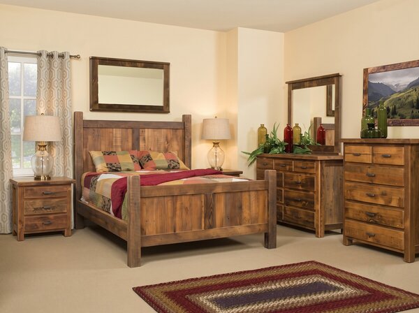 Reclaimed Barnwood Farmhouse 4 Piece Bedroom Set